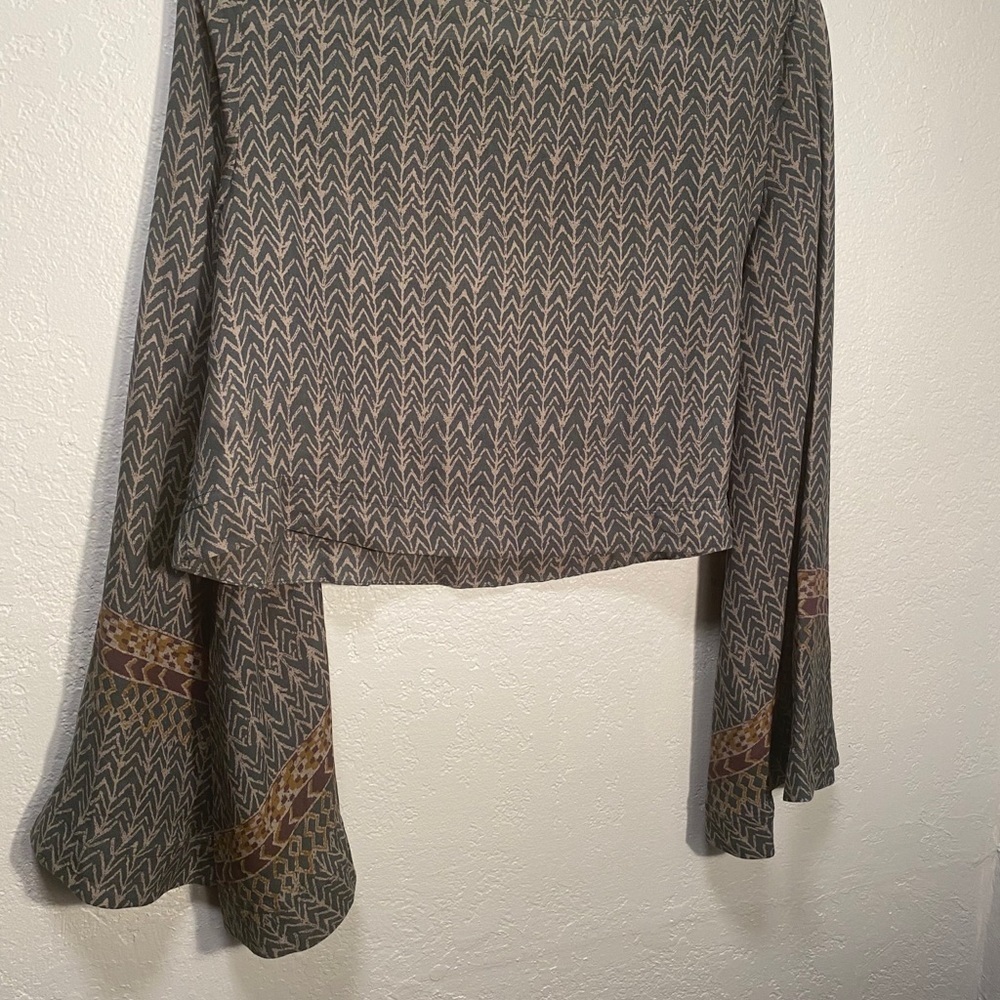 Free People Womens Blouse Boho With Bell Sleeves - Picture 4 of 6